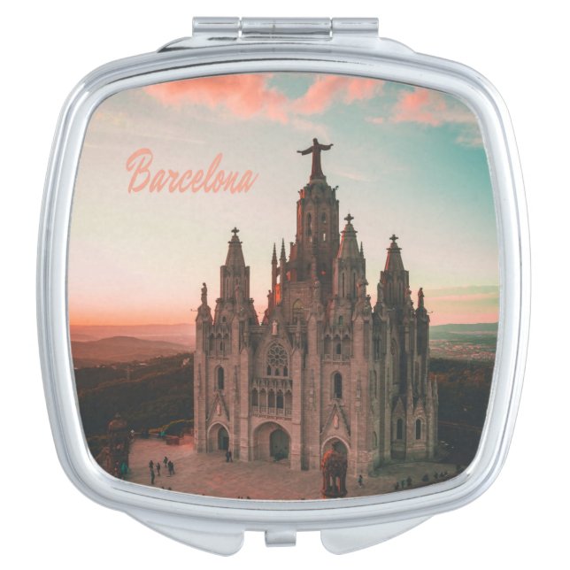 Barcelona Spain Church Compact Mirror (Front)