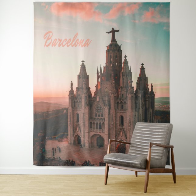 Barcelona Spain Church Tapestry (In Situ)