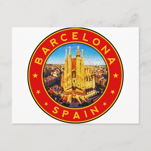 Barcelona Spain circle red Postcard