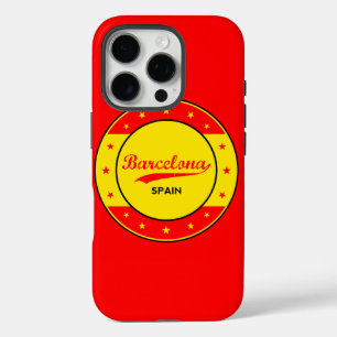 Barcelona, Spain, circle with flag colors iPhone 16 Pro Case