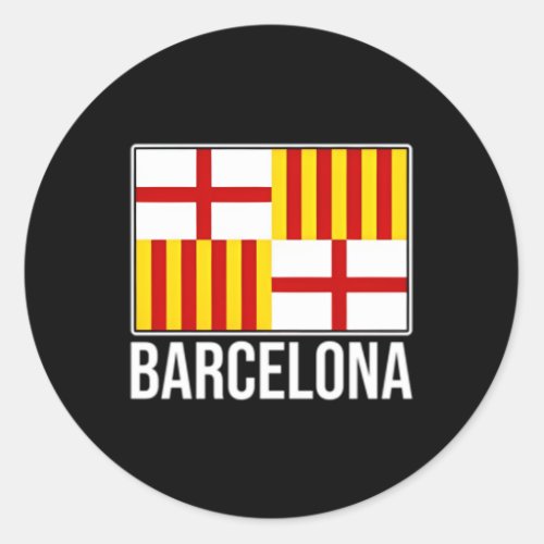 Barcelona Spain City Flag Catalonia Classic Round Sticker
