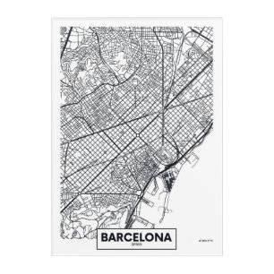 Barcelona, Spain   City Map Acrylic Print