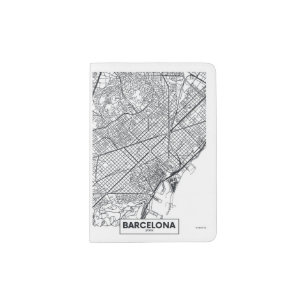 Barcelona, Spain City Map Passport Holder