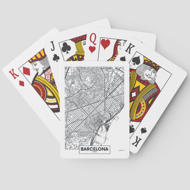 Barcelona, Spain | City Map Poker Cards (Back)