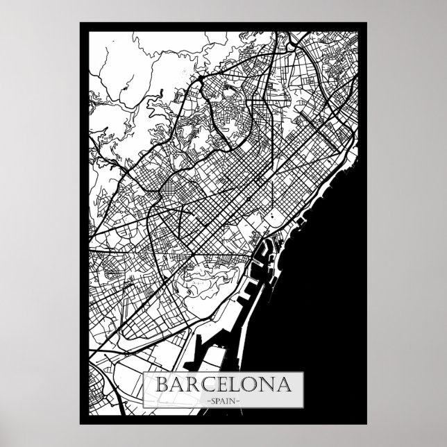 Barcelona Spain City Map Poster (Front)