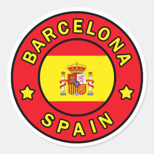 Barcelona Spain Classic Round Sticker