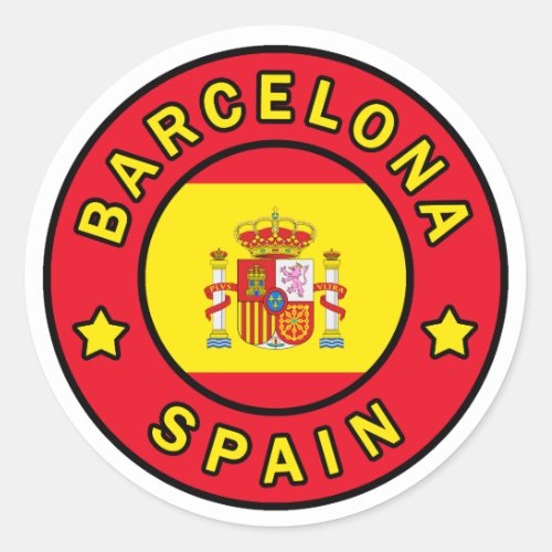 Barcelona Spain Classic Round Sticker