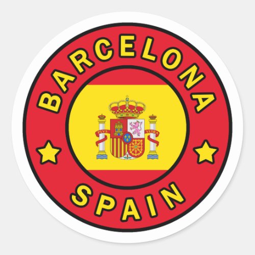 Barcelona Spain Classic Round Sticker