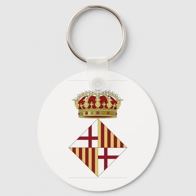 Barcelona (Spain) Coat of Arms Keychain (Front)