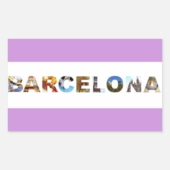 Barcelona Spain Colorful Architecture Photo Rectangular Sticker (Front)