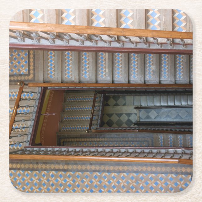 Barcelona, Spain Colorful Stairway Coaster (Front)