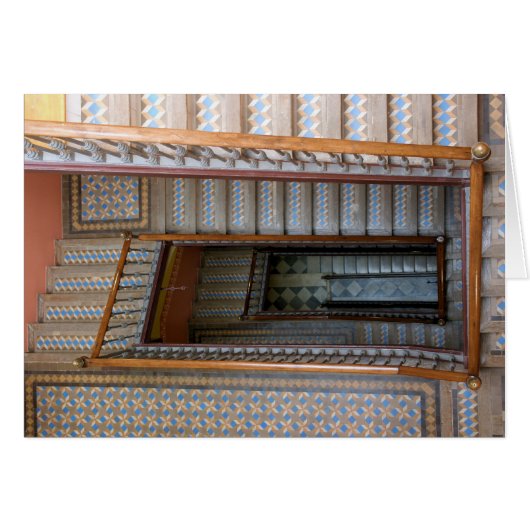 Barcelona, Spain - Colorful Tile Stairway Card (Front Horizontal)