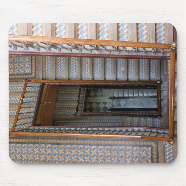Barcelona, Spain Colorful Tile Stairway  Mousepad (Front)