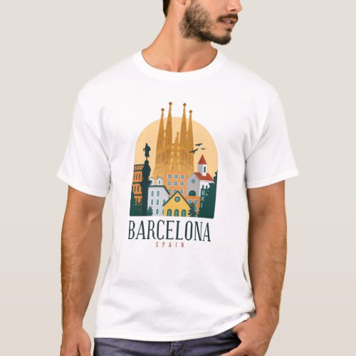 Barcelona Spain Cute spanish travel gift City Love T_Shirt