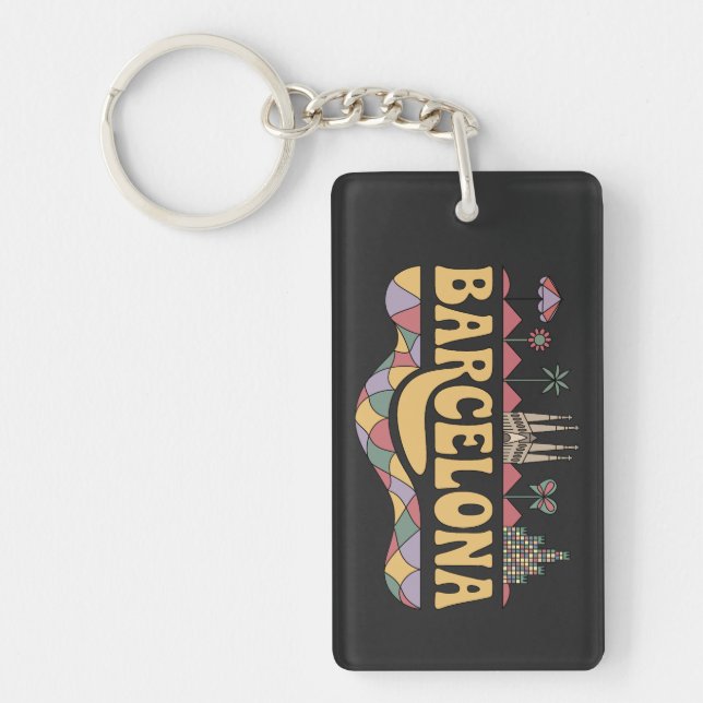 Barcelona Spain Europe Keychain (Front)