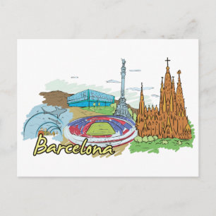 Barcelona Spain Famous City Postcard