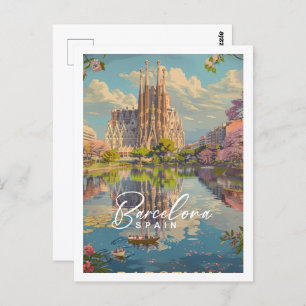 Barcelona Spain Famous Vintage Travel Place Postcard