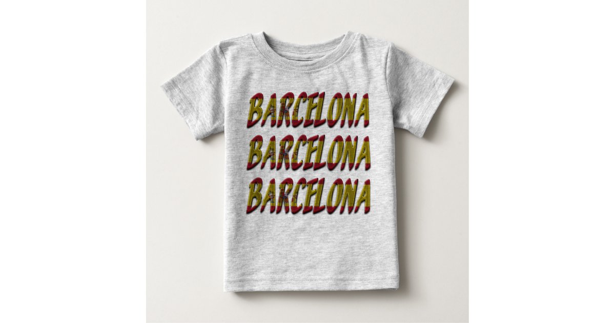 doneren Bounty Raad eens Barcelona Spain Flag Colors Typography Baby T-Shirt | Zazzle