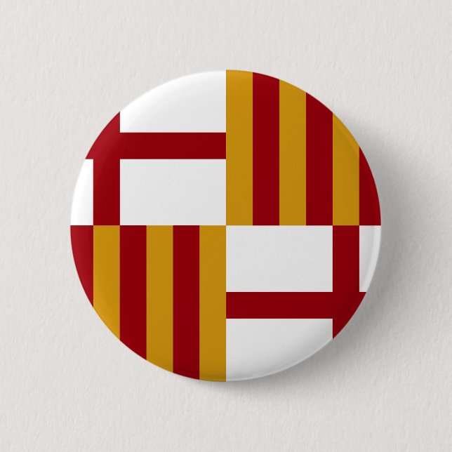 Barcelona (Spain) Flag Pinback Button (Front)