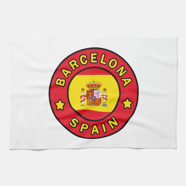 Barcelona Spain Kitchen Towel (Horizontal)