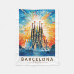 Barcelona Spain La Sagrada Familia Travel Art Fleece Blanket