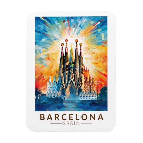 Barcelona Spain La Sagrada Familia Travel Art Magnet