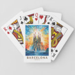 Barcelona Spain La Sagrada Familia Travel Art Playing Cards