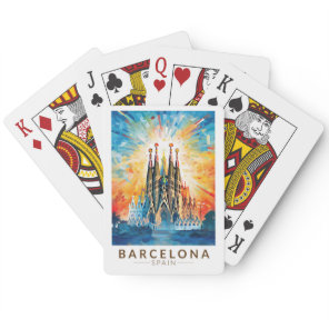 Barcelona Spain La Sagrada Familia Travel Art Poker Cards