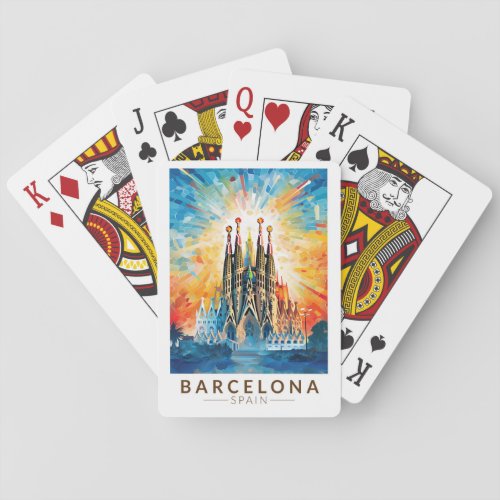 Barcelona Spain La Sagrada Familia Travel Art Poker Cards