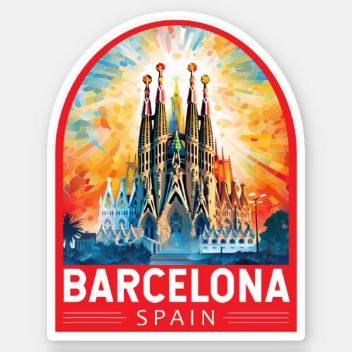 Barcelona Spain La Sagrada Familia Travel Art Sticker
