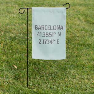 Barcelona Spain Latitude and Longitude  Garden Flag