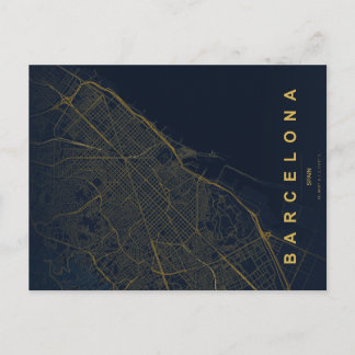 Barcelona Spain Map Minimal Postcard