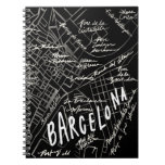 Barcelona Spain Map Notebook - Black Vintage Style at Zazzle
