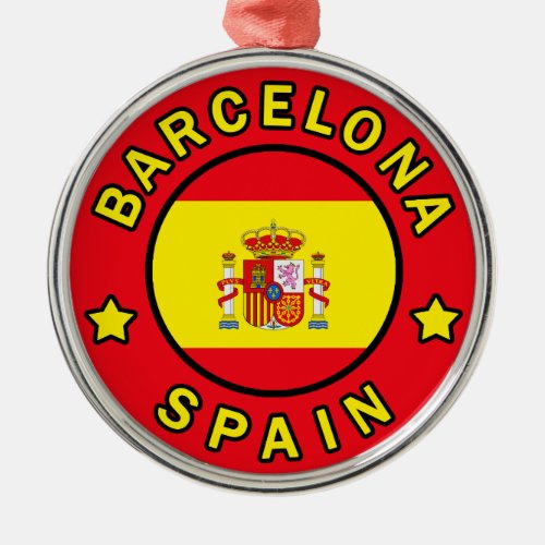 Barcelona Spain Metal Ornament