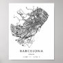 Barcelona Spain Minimal Modern Circle Street Map Poster
