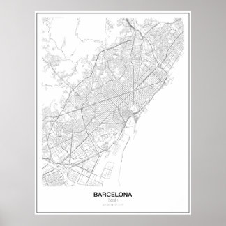 Barcelona, Spain Minimalist Map Poster (Style 2)