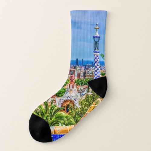 Barcelona Spain Modern Fine Art Photography Socks