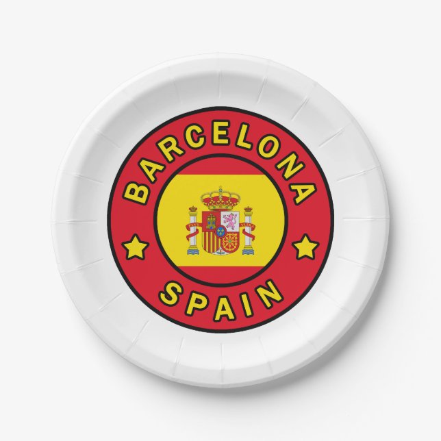 Barcelona Spain Paper Plates (Front)