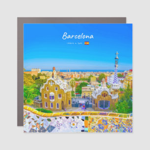 Barcelona, Spain - Park Guell Gaudi Mosaic Car Magnet
