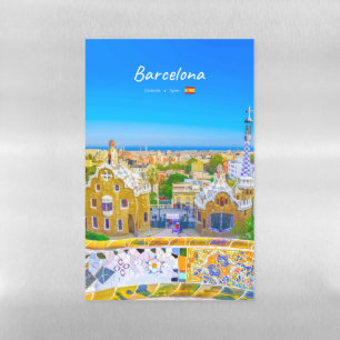 Barcelona, Spain - Park Guell Gaudi Mosaic Magnetic Dry Erase Sheet