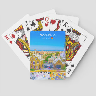 Barcelona, Spain - Park Guell Gaudi Mosaic Poker Cards