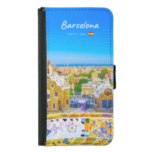 Barcelona, Spain - Park Guell Gaudi Mosaic Samsung Galaxy S5 Wallet Case