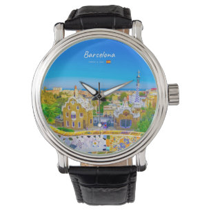Barcelona, Spain - Park Guell Gaudi Mosaic Watch