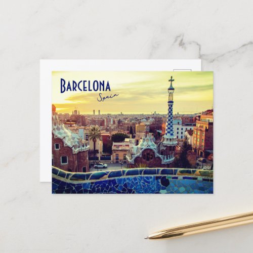 Barcelona Spain _ Park Guell Postcard