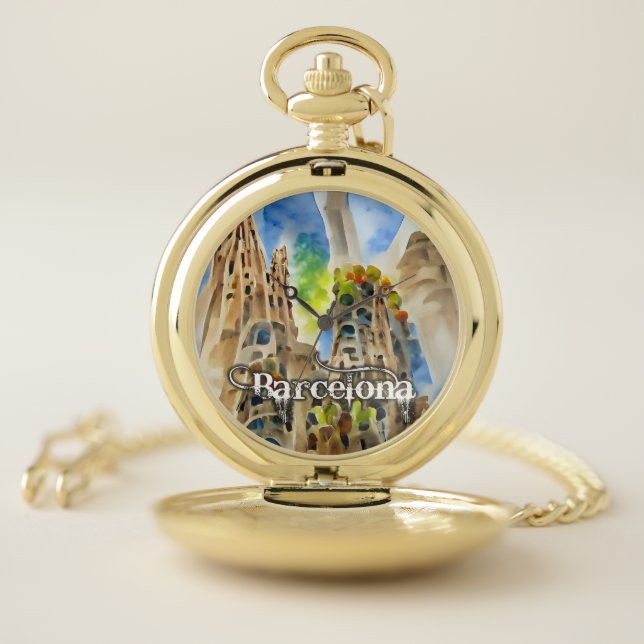 Barcelona, Spain Pocket Watch (Inside)