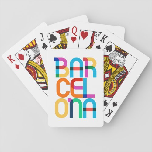 Barcelona Spain Pop Art Letters Playing Cards