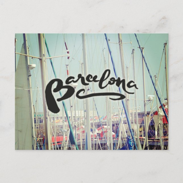 Barcelona Spain Port Europe Wanderlust Postcard (Front)