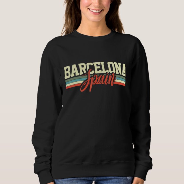 Barcelona Spain Retro Sweatshirt (Front)