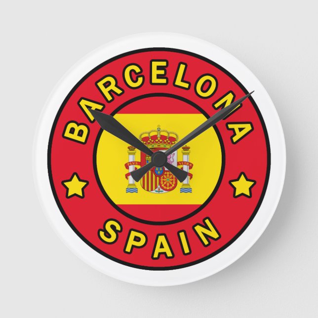 Barcelona Spain Round Clock (Front)