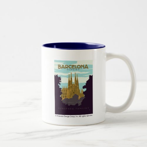 Barcelona Spain _ Sagrada Familia Two_Tone Coffee Mug